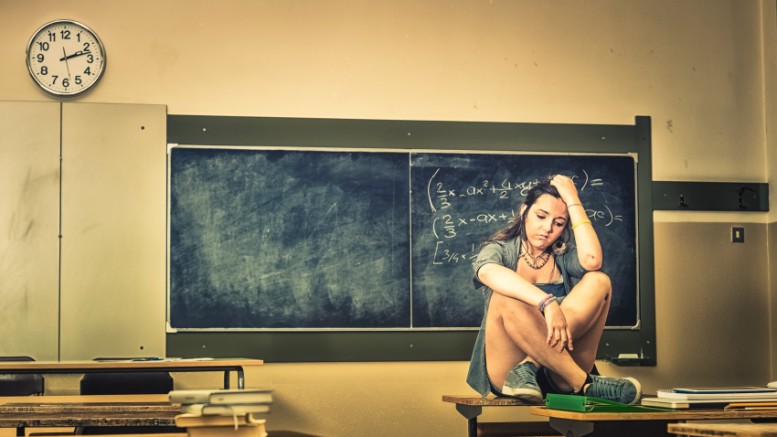 Girl-Depressed-School-Frustrated-Blackboard